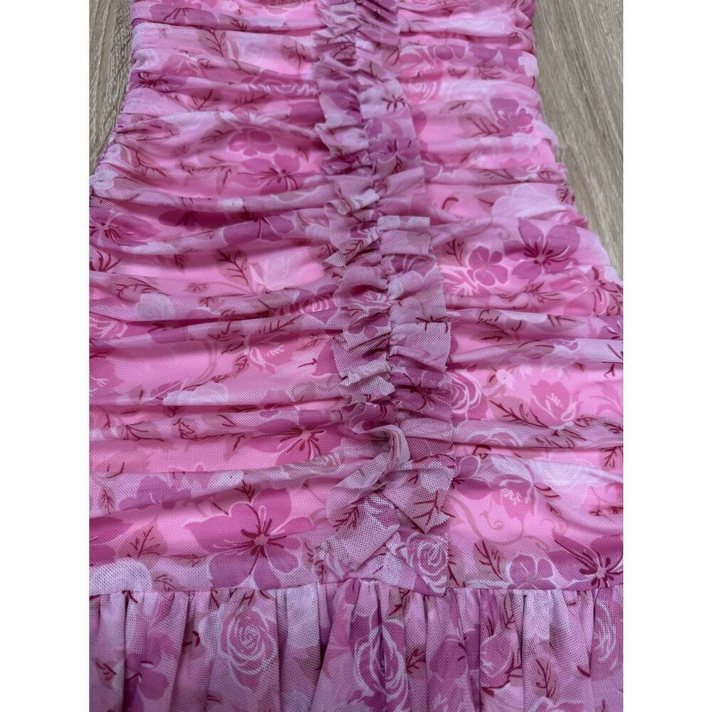 NEW KATIE J NYC kids tween bobbi mesh ruffle dress in pink floral - Picture 3 of 4